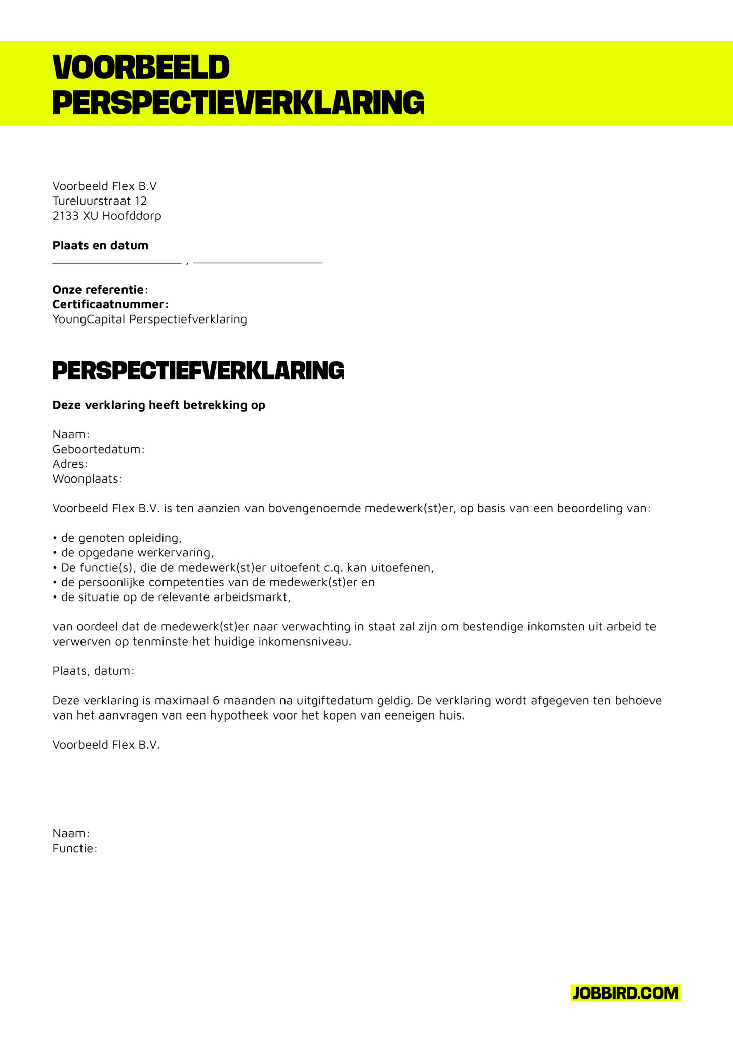 Perspectiefverklaring aanvragen  Hoe werkt het?  Jobbird
